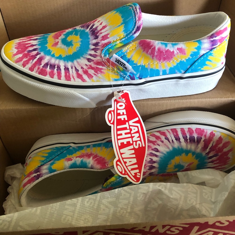 Brand new, never worn. Size 3. Tie-dye Vans. Box and tags